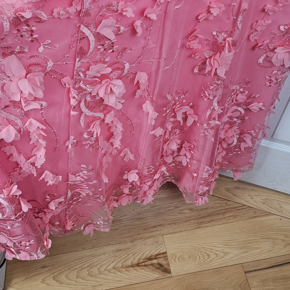 Adrianna‎ Papell Aidan Mattox NWT Floral Applique Embroidered Mermaid Gown 16 - Picture 15 of 16